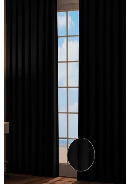 Rech Home Taç Blackout Siyah - Karartma Güneşlik Ses ve Isı Yalıtımlı