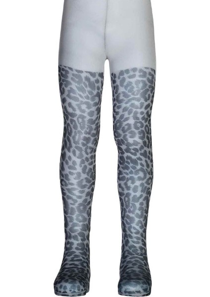 EWFW213344124 Leopar Desenli Dore Bebek Külotlu Çorap 12 18 Ay