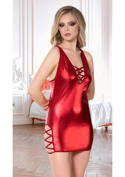 Deri Yırtmaçlı Kalın Askılı Kadın Gecelik Sabahlık fiyatları