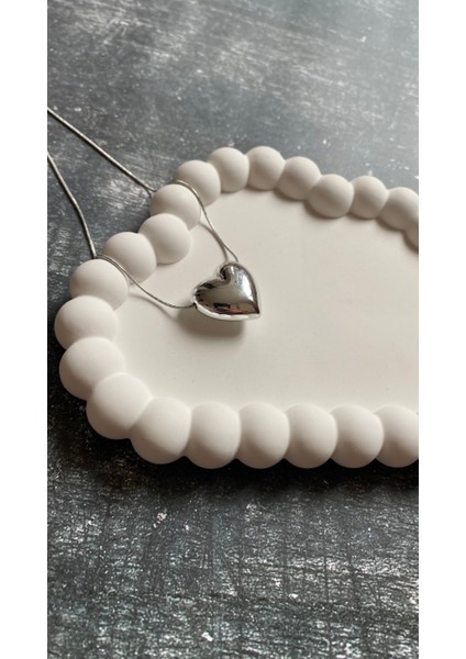 Bubble Çelik Kalp Kolye