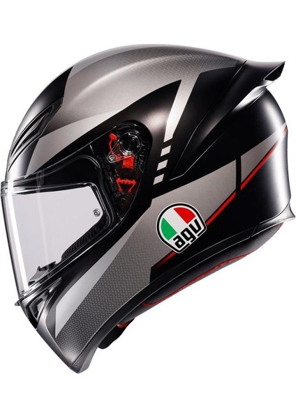 Agv K1 S Lap Matt Black Grey Red Kapalı Kask