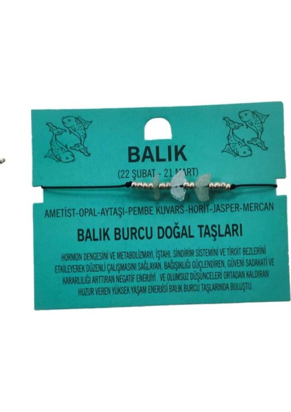 Balık Burcu Yıldız Doğal Taş Ip Burç Bilekliği Halhal