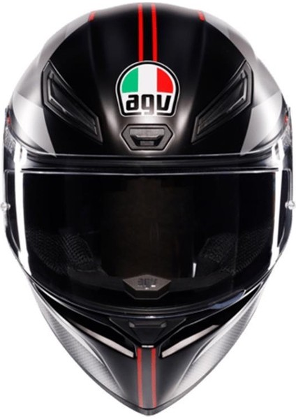 Agv K1 S Lap Matt Black Grey Red Kapalı Kask