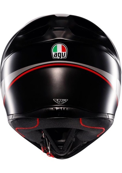 Agv K1 S Lap Matt Black Grey Red Kapalı Kask