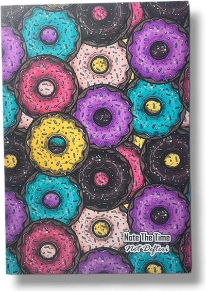 Çizgisiz Defter Donut Temalı Notebook Defter 14CM x 21CM Notebook