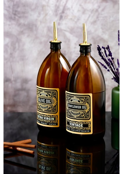 1lt Amber Renkli Cam Yağdanlık Zeytinyağı Şişesi Sıvıyağ Şişesi Vintage Yağlık,Yağdanlık modelleri