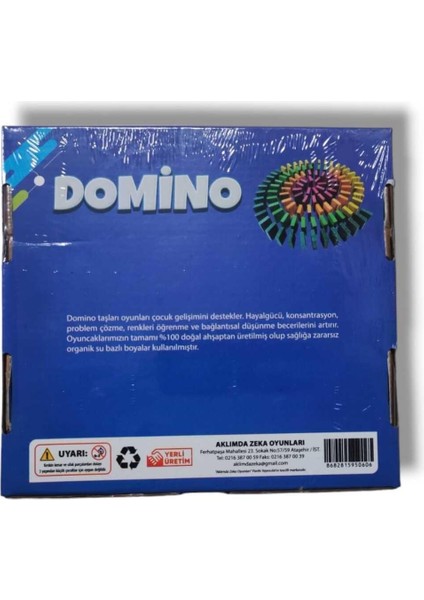 100 Parça Renkli Ahşap Domino Taşı Seti