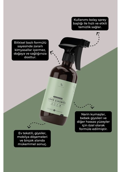 Hassas Ürünler Için Doğal ve Güçlü Leke Çıkarıcı Sprey - 500 ml modelleri