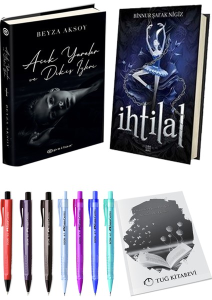 Ihtilal 1 Zelzele Ciltli Binnur Şafak Nigiz ve Epsilon Açık Yaralar ve Dikiş Izleri Ciltli Beyza Aksoy 2li Set