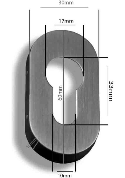 Paslanmaz Rozet - Oval - Yale Tip