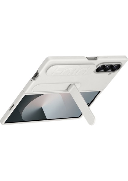 Galaxy Fold6 Standlı Silikon Kılıf - Beyaz