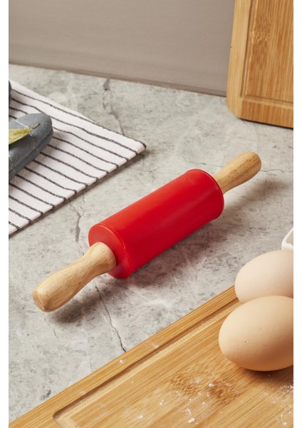 Silicone Bambu Sap Merdane 22CM-KIRMIZI