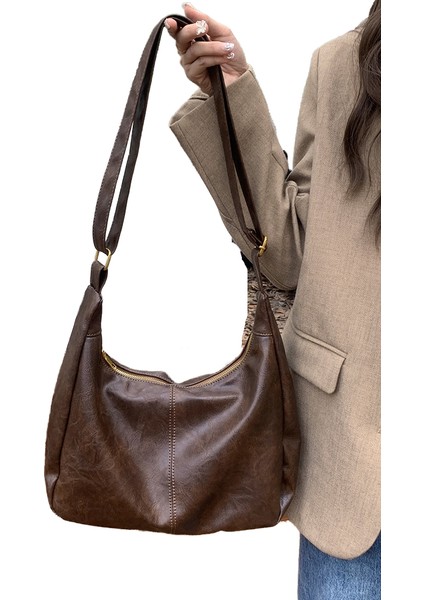 Maillard Retro Crossbody Çanta Kadın Çantası Çok Yönlü Büyük Kapasiteli Omuz Çantası (Yurt Dışından)