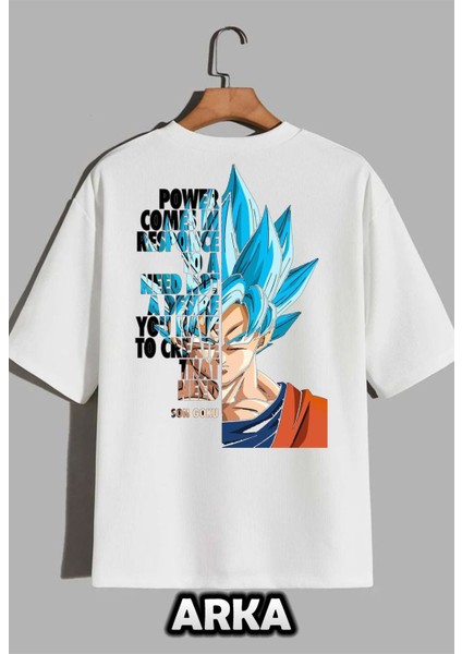 Unisex Goku Baskılı Ithal Özel Üretim T-Shirt %96 Pamuk Owersize