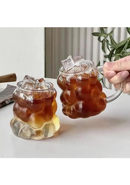 Yeni Nesil 350 ml Üzüm Tasarımlı Borosilikat Cam Nescafe, Latte, Meşrubat Kupa Bardağı 6 Adet - 2430