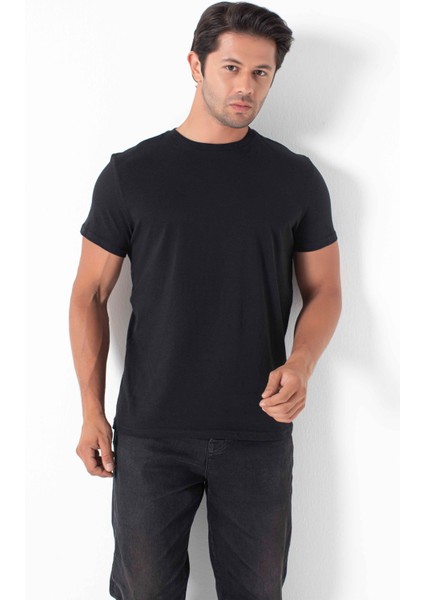 Erkek Beyaz T-Shirt Pamuk Bisiklet Yaka Regular Fit modelleri