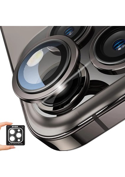Apple iPhone 14 Pro Max / 14 Pro Uyumlu Safir Kamera Lens Koruyucu Takma Aparatlı Kolay Kurulum
