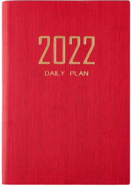 A5 2022 Planlayıcısı Ingilizce Gündem Defter Dergisi Not Defterleri Öğrenciler Için Günlüğü Okul Ofisi, Kırmızı (Yurt Dışından)