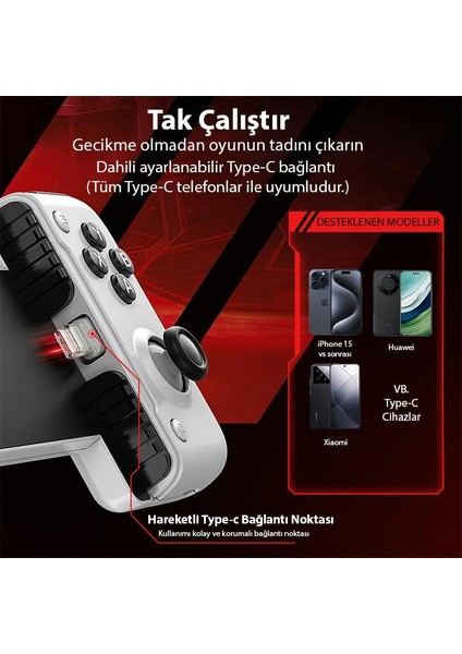 Iphone 15 ve Android Telefonlar Ile Uyumlu Oyun Kolu, Soğutucu Özellikli Telefon Oyun Kolu fırsatları