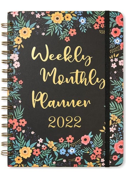 Planlayıcı Çiçek Programı Defter Günlük Plan Yıl Takvim A5 Bobin Ingilizce Kitap Zaman Yönetimi Gündemi, A (Yurt Dışından)