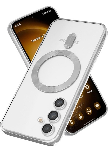 Samsung Galaxy S21 Fe Kılıf Kamera Lens Korumalı Renkli Magsafe Şeffaf Silikon