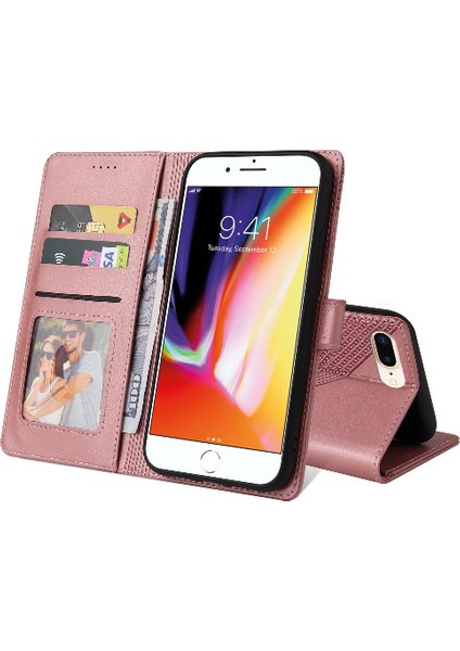 Iphone 6 Için Flip Case Artı Kickstand Premium Deri Üç Kart Yuvaları (Yurt Dışından)