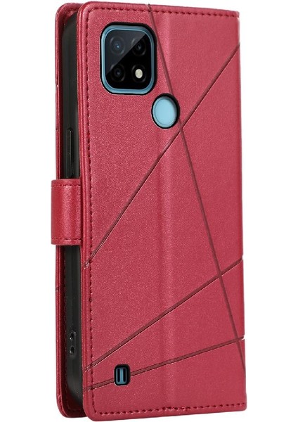 Realme C21 Darbeye Kickstand Üç Kart Yuvaları Şok Için Flip Case (Yurt Dışından) indirimleri