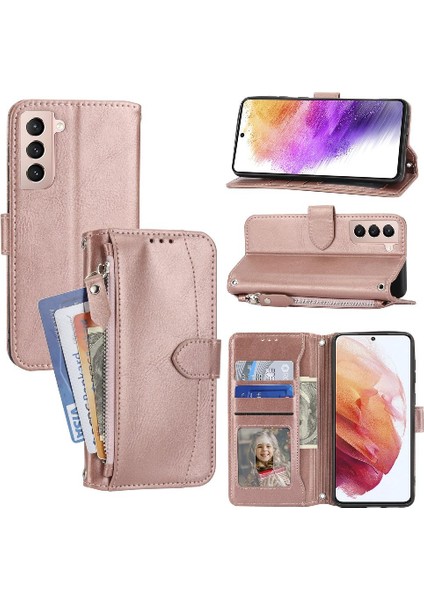 Samsung Galaxy S21 Için Flip Case Pu Deri Kickstand Kart Tutucu Kayış (Yurt Dışından)