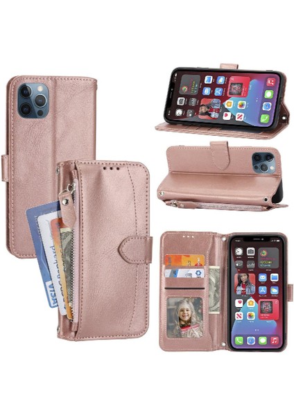Iphone 12 Için Flip Case Pro Max Pu Deri Kickstand Anti Scratch Kart (Yurt Dışından)