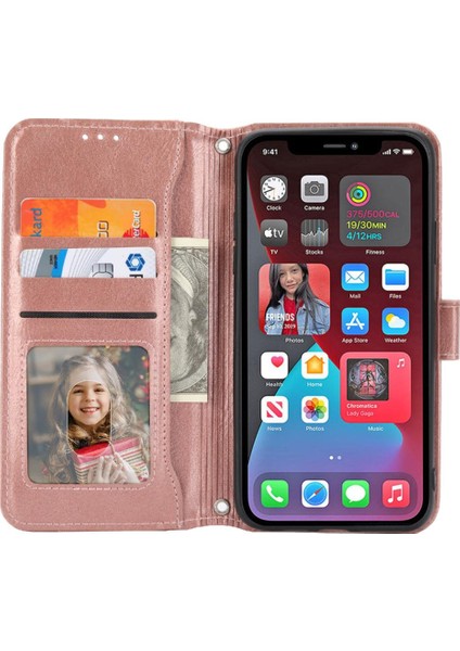 Iphone 12 Için Flip Case Pro Max Pu Deri Kickstand Anti Scratch Kart (Yurt Dışından)