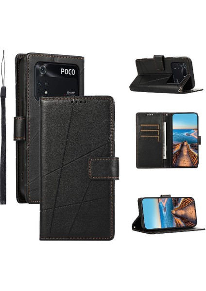 Xiaomi Poco M4 Pro Darbeye Üç Kart Yuvaları Şok Için Flip Case (Yurt Dışından)