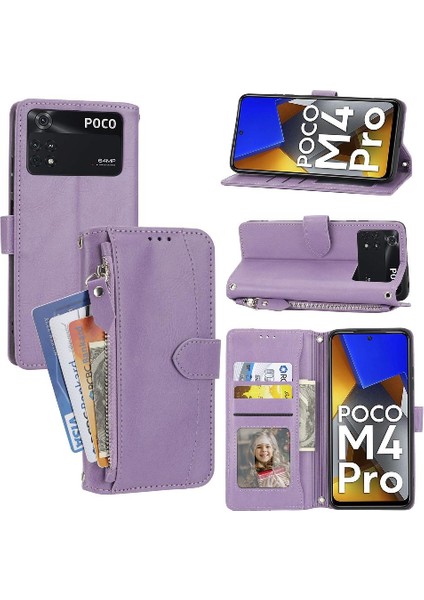 Xiaomi Poco M4 Pro 4g Için Flip Case Pu Deri Kart Tutucu Kayış Manyetik (Yurt Dışından)
