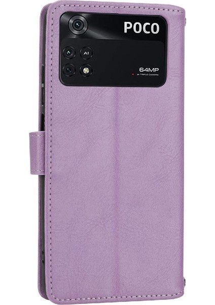 Xiaomi Poco M4 Pro 4g Için Flip Case Pu Deri Kart Tutucu Kayış Manyetik (Yurt Dışından)