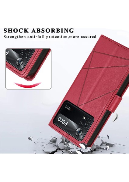 Xiaomi Poco X4 Pro 5g Için Flip Case Şok Emici Üç Kart Yuvaları (Yurt Dışından)
