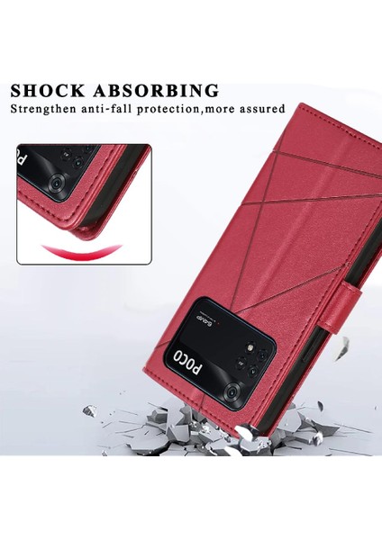 Xiaomi Poco M4 Pro Darbeye Üç Kart Yuvaları Şok Için Flip Case (Yurt Dışından)