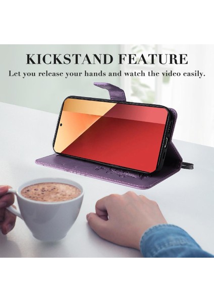 Xiaomi Poco M6 Pro 4g Için Flip Case Pu Deri Kart Yuvası Standı ile Çevirin (Yurt Dışından)