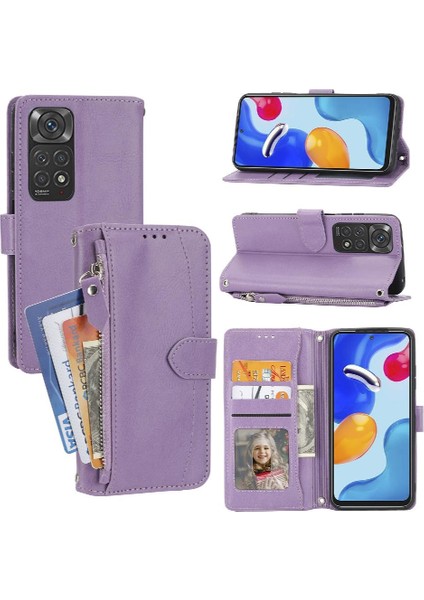 Xiaomi Redmi Not 11 Için Flip Case 4g Kickstand Kayış Pu Deri Kart (Yurt Dışından)
