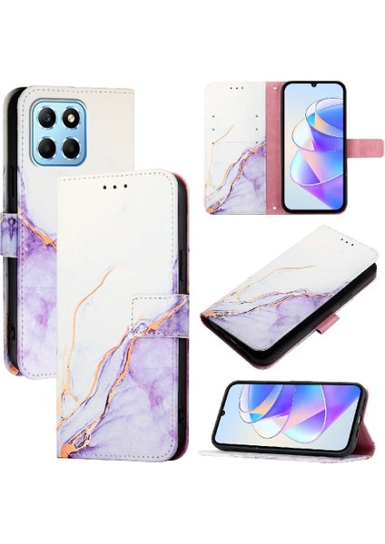 Onur Oyun 6c 5g Mermer Desen Pu Deri Kickstand Cüzdan (Yurt Dışından)