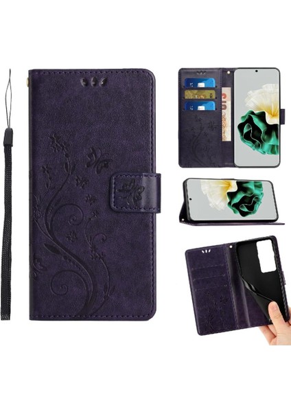 Huawei P60 Kart Tutucu Bilek Kayışı Pu Deri Manyetik Için Filp Durumda (Yurt Dışından)