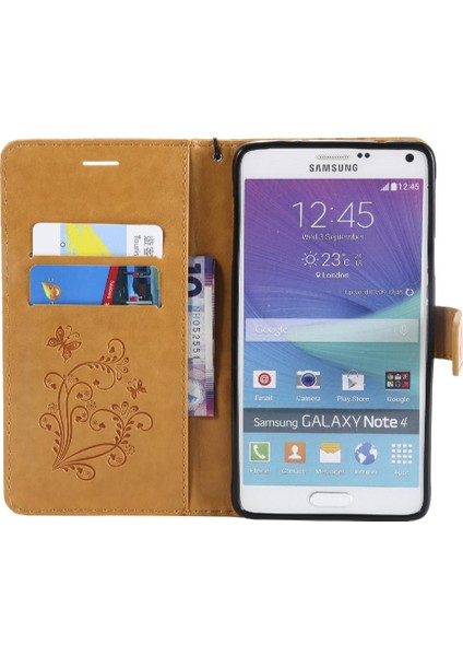 Samsung Galaxy Not 4 Için Kılıf Pu Deri Flip Kickstand Darbeye Kapak (Yurt Dışından)