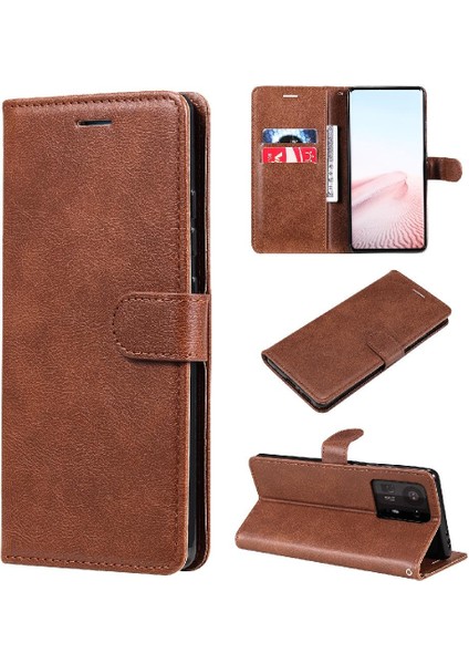 Kart Yuvası ile Xiaomi Mix 4 Için Flip Case Iş Cüzdan Telefon Kılıfı Katı (Yurt Dışından)