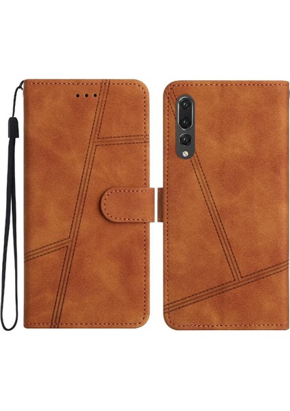 Huawei P20 Pro Için Flip Case Bilek Kayışı Cüzdan Pu Deri Kart Yuvaları Tam (Yurt Dışından)