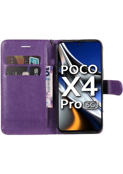 Xiaomi Poco X4 Pro 5g Için Flip Case Klasik Düz Renk Iş Cüzdan (Yurt Dışından)