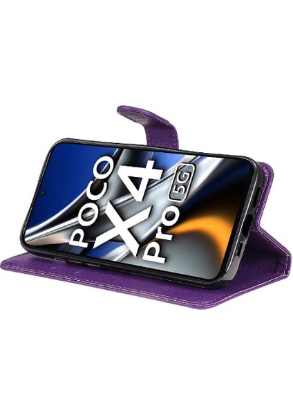 Xiaomi Poco X4 Pro 5g Için Flip Case Klasik Düz Renk Iş Cüzdan (Yurt Dışından)
