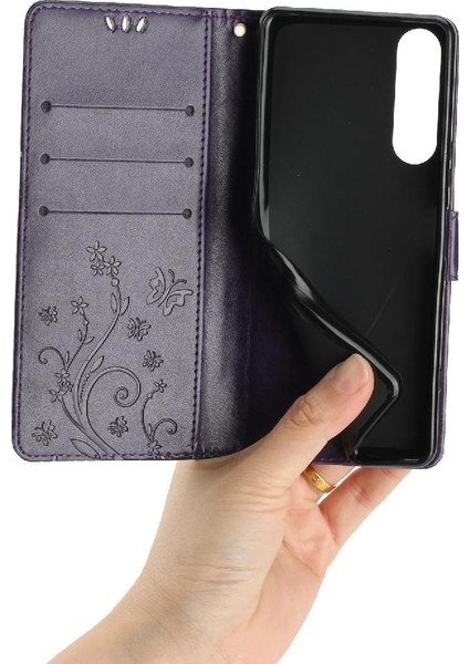 Sony Xperia 5 V Kickstand Kart Tutucu Için Filp Durumda Manyetik Kapatma Bilek (Yurt Dışından)