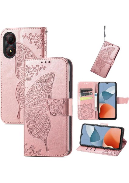Zte A34 Flip Kapak Için Flip Case Darbeye Deri Kılıf Basit Iş (Yurt Dışından)