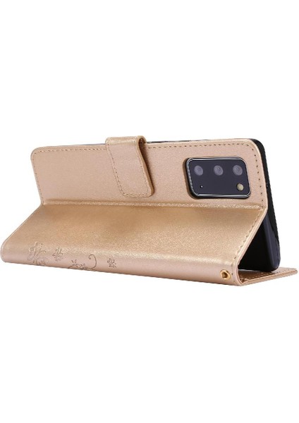 Samsung Galaxy Not 20 Için Pu Deri Bilek Kayışı Kickstand Kart Durumda (Yurt Dışından) fırsatları