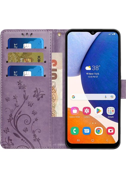 Samsung Galaxy M14 5g Bilek Kayışı Pu Deri Kart Tutucu Için Filp Durumda (Yurt Dışından)