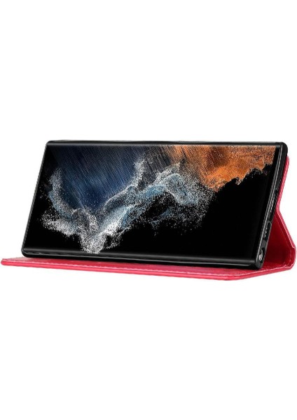 Samsung Galaxy S23 Ultra Kickstand Manyetik Kapatma Bilek Pu Için Filp Durumda (Yurt Dışından) fırsatları