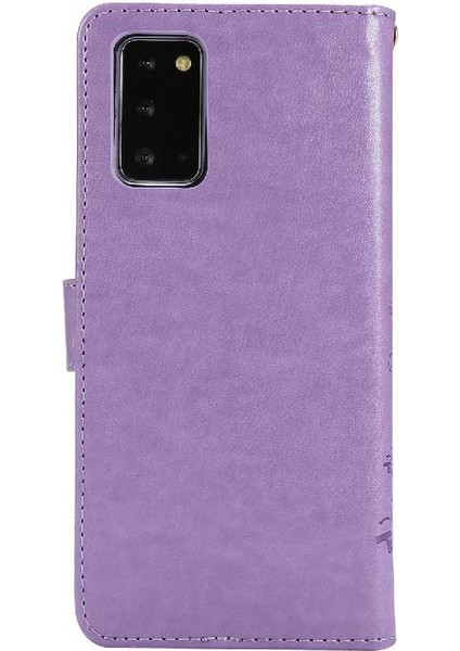 Samsung Galaxy Not 20 Için Pu Deri Bilek Kayışı Kickstand Kart Durumda (Yurt Dışından)